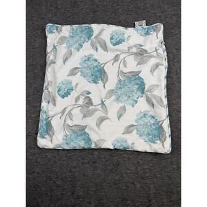 Laura Ashley Euro Sham 20x20 Blue White Floral Striped Pattern Coastal Farmhouse